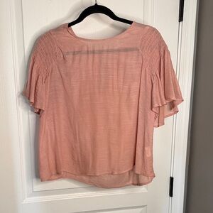 june & hudson Dusty Rose Ruffled Sleeve Blouse
